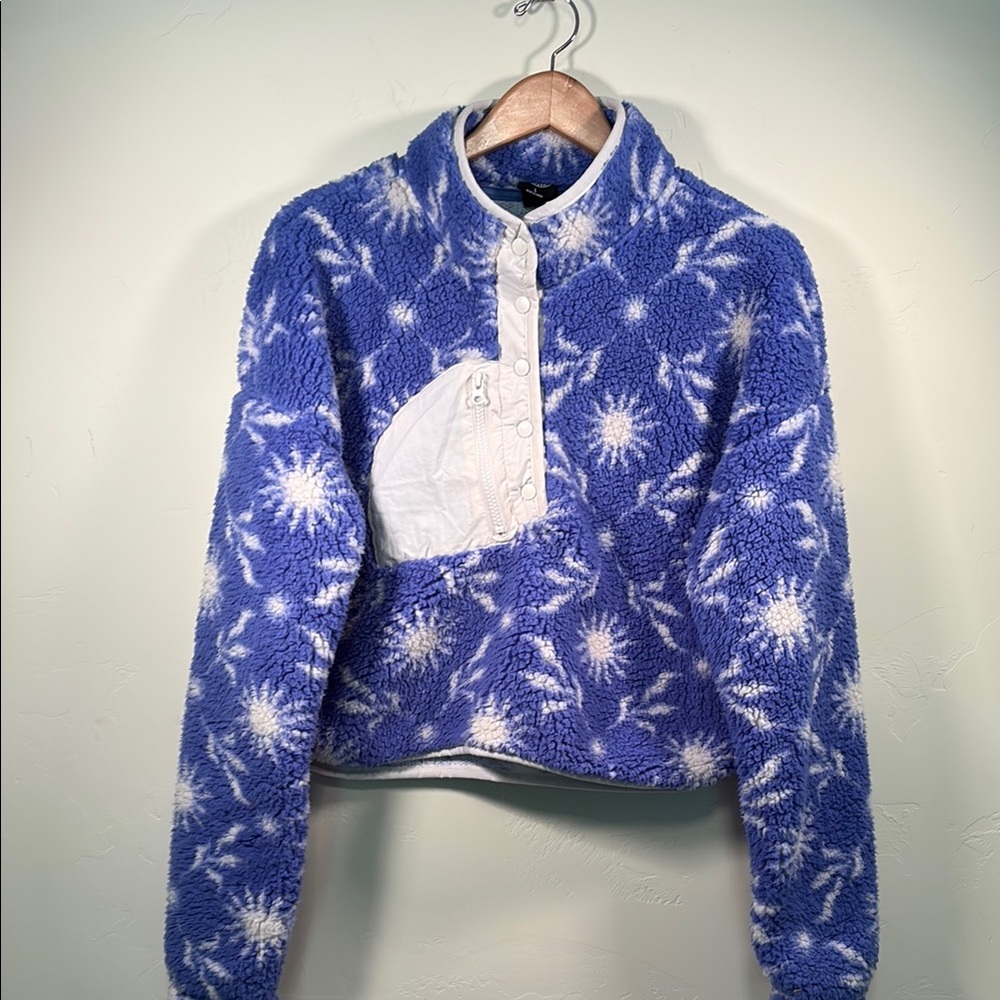 PacSun cropped snap fleece jacket/pullover women’s L EUC